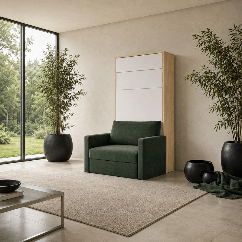 Шкаф-кровать Дельфин с диваном - "Standart" без полок односпальная