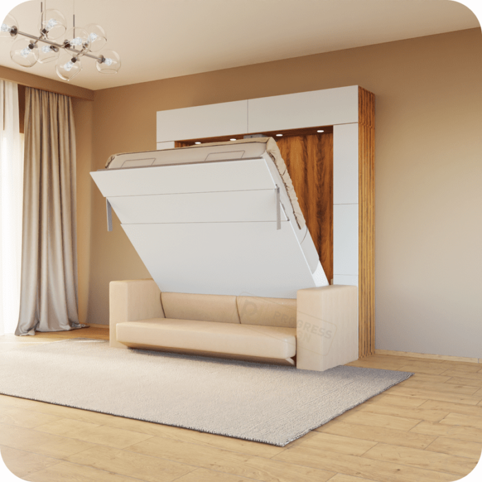 Шкаф-кровать с диваном Атлант - "Standart" с полками двуспальные